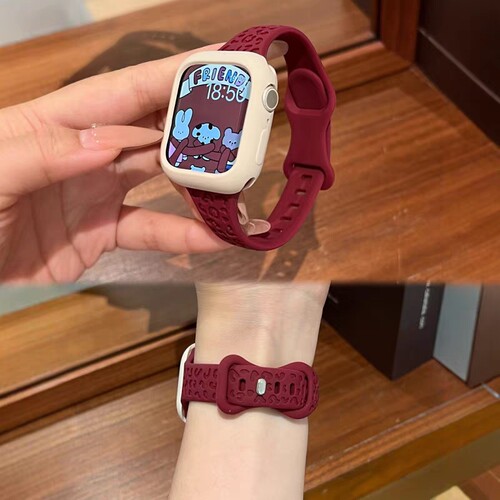 适用applewatch9表带苹果s10手表iwatch8/7/6代新款硅胶表带高级
