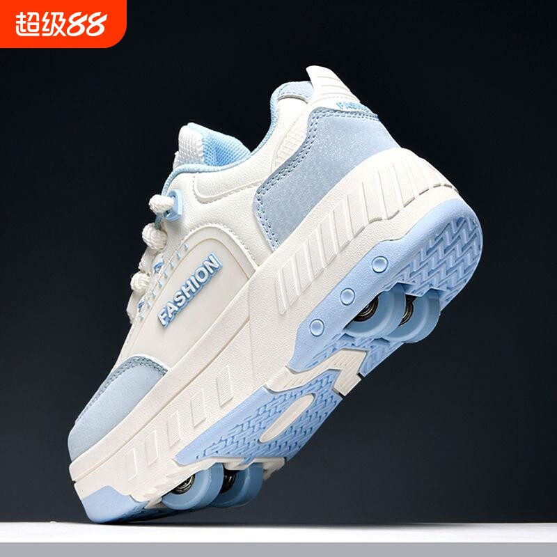 幂琳四轮隐形暴走鞋女童鞋子秋冬季2025溜冰鞋儿童新款鞋女孩公主