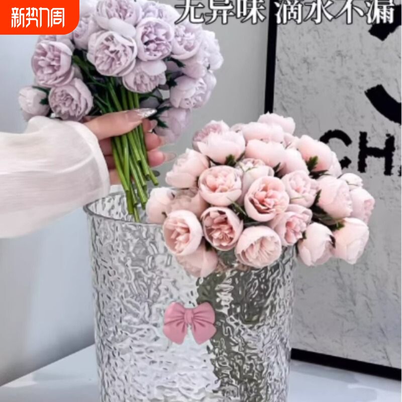 透明亚克力醒花桶家用专用深水养花桶鲜花大号花瓶插花筒法式桌面