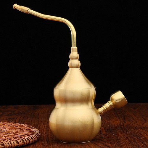 纯黄铜老式水烟壶复古设计携带式水烟斗与配件组合