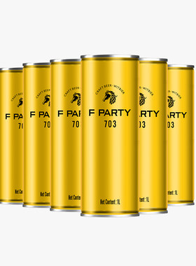 「FENDICLUB703锐马·比利时小麦白啤1000ml*6罐精酿黄啤」啤酒