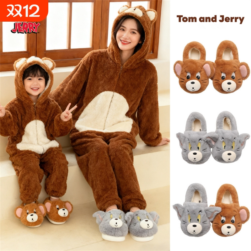 可爱汤姆杰利鼠包跟毛毛鞋