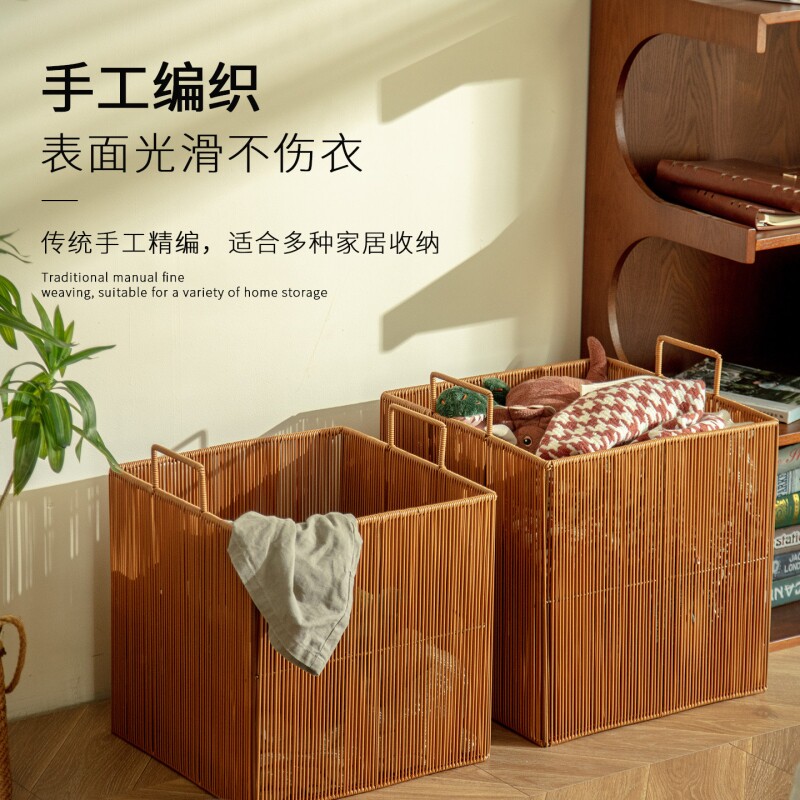 仿藤编脏衣篓卧室高颜值大容量脏衣服收纳筐卫生间放衣神器洗衣篮