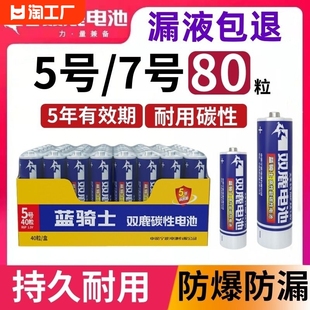 双鹿碳性电池5号7号玩具电视空调遥控器挂钟闹钟用五号七号碳性电池1.5V一次性普通干电池挂钟电视 正品