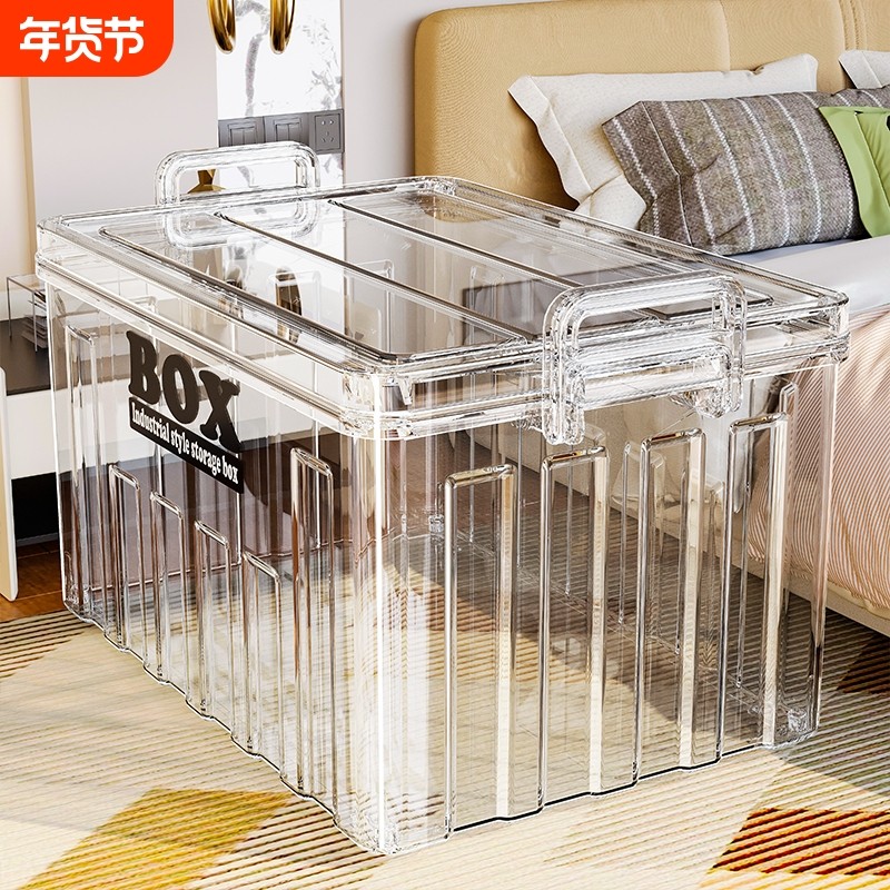 特大号透明塑料收纳箱加厚家用衣服被子后备箱储物箱整理箱收纳盒,收纳整理,收纳箱,淘宝优惠券,粉丝福利购,淘宝优惠卷