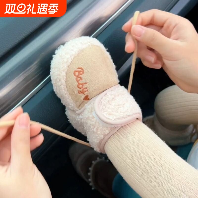 冬款棉鞋加绒保暖婴儿步前鞋