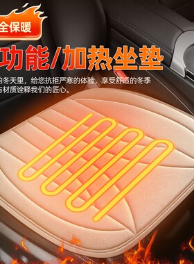 汽车加热坐垫冬季毛绒汽车座垫汽车电加热垫12V主副驾单片车垫子