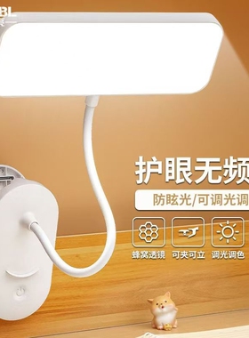 夹子台灯儿童卧室床头宿舍书桌学生充电式阅读LED可夹可立小台灯