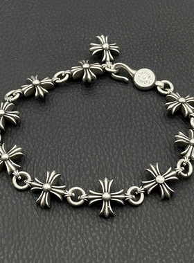 ODEK高级感复古十字花手链嘻哈个性男士霸气时尚轻奢经典款简约