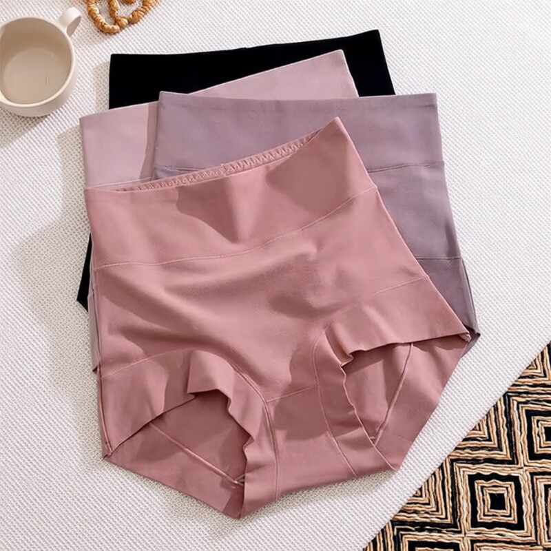 高腰内裤女纯棉抗菌提臀收腹收小肚子女士全棉大码胖mm三角裤头女