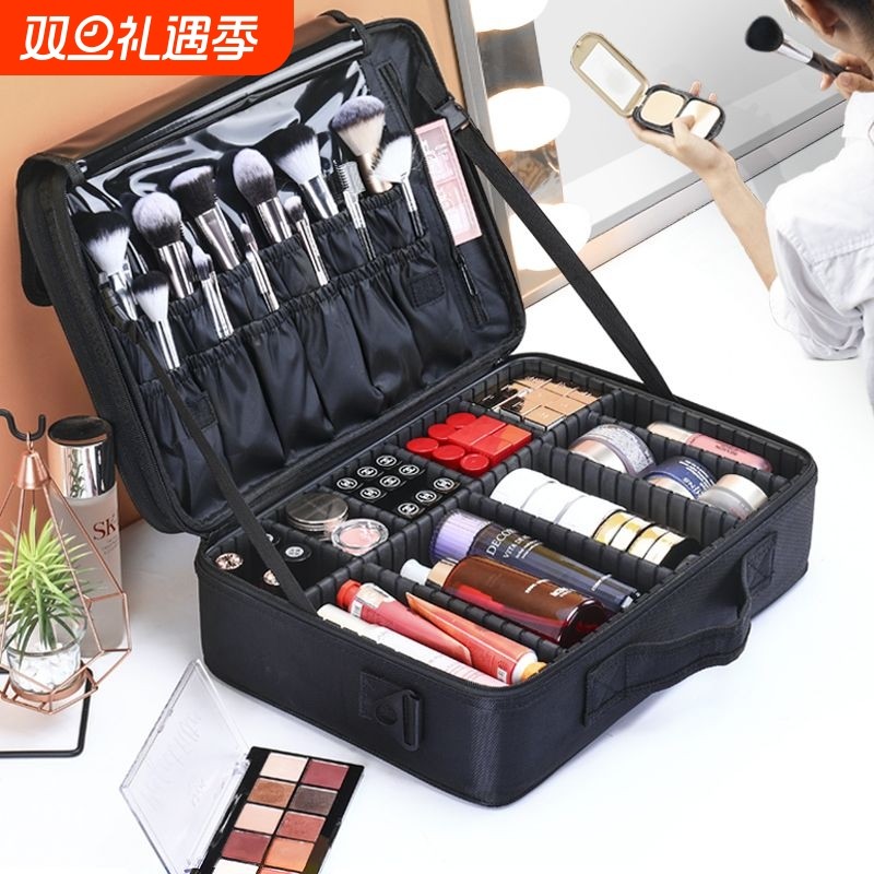 化妆包女便携ins手提大容量多层专业化妆品收纳美甲纹绣工具箱