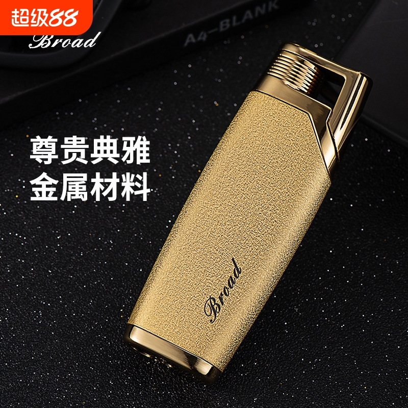 充气打火机新款直冲蓝焰防风超薄精致长条金属个性创意潮礼