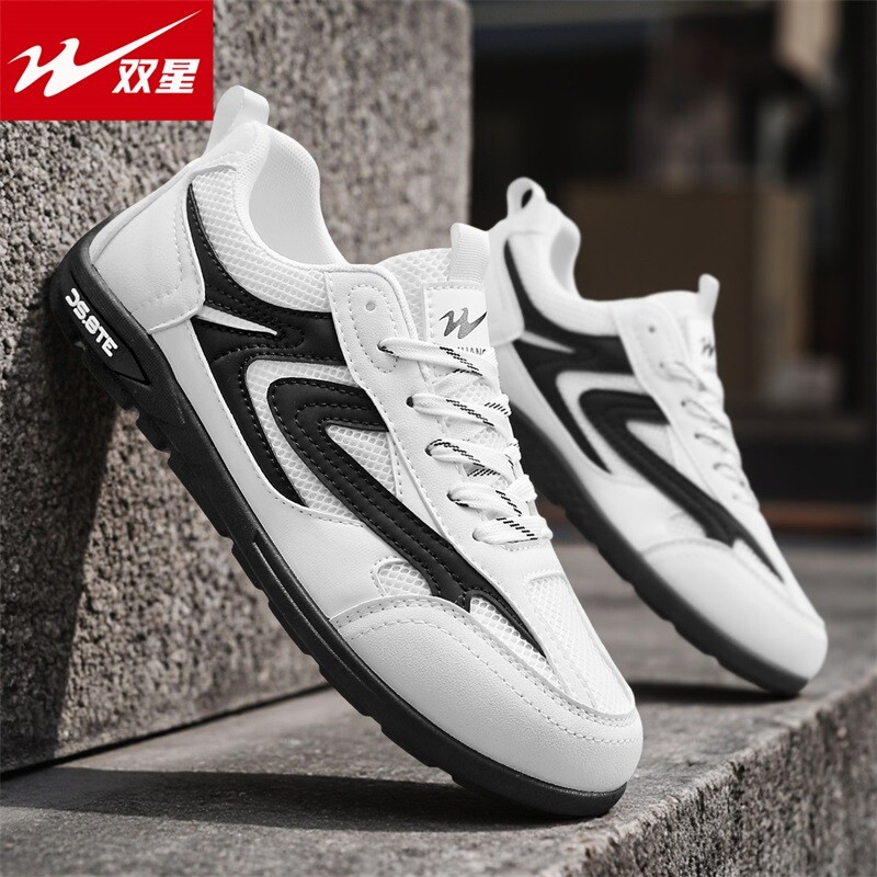 双星阿甘男鞋春季2026新款男士网面透气网鞋休闲板鞋软底工作潮鞋