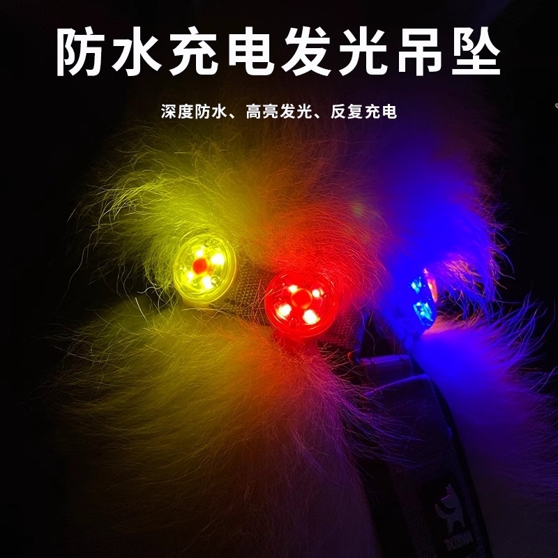狗狗夜行灯出行夜光礼品充电防水防走失灯发光项圈宠物夜间遛狗灯