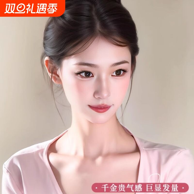 丸子头假发包芭蕾风高颅顶盘发假发髻古风花苞头赫本千金公主发包