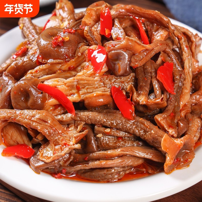 麻辣爆辣即食香辣鹿茸菇办公室休闲解馋小零食开袋即食素食小吃