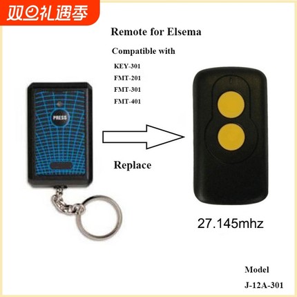 澳洲跨境批发27.145MHz车库卷帘门遥控器兼容Elsema Key301 GDO4