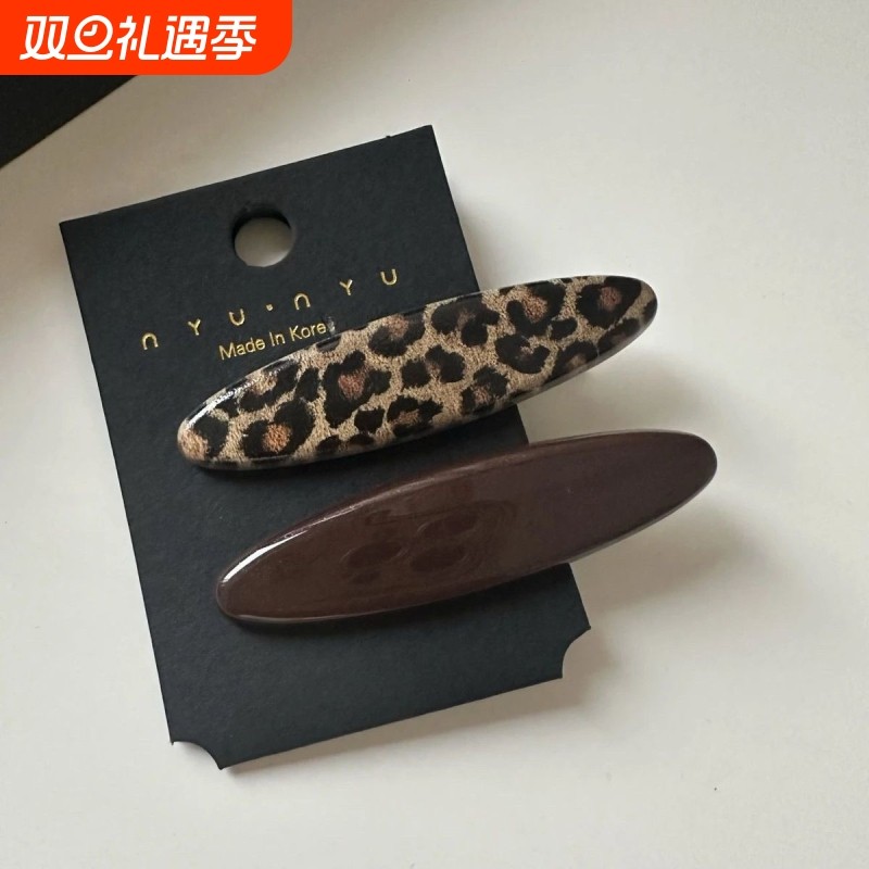 法式复古红色格纹发夹边夹侧边刘海鸭嘴夹女2025新款前额碎发头饰