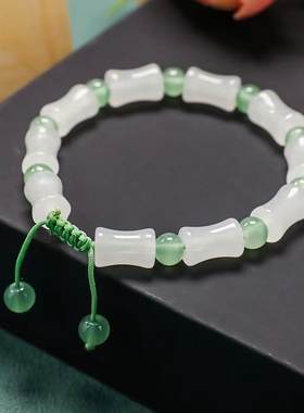 竹节上岸手链女编织手绳幸运手链送闺蜜男友节节高升调节手链