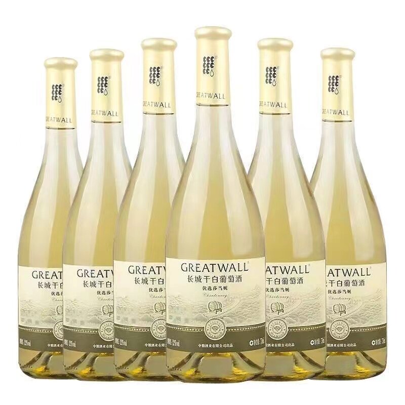 【国产优选】长城干白葡萄酒优选莎当妮750ml多规格