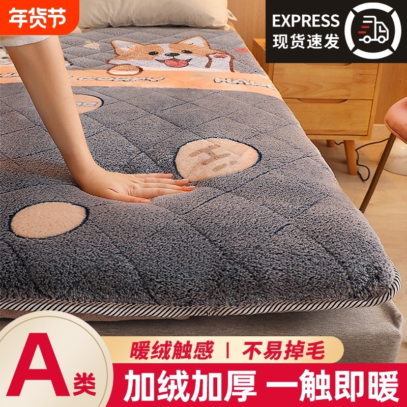 加绒床垫冬季加厚保暖羊羔绒软垫子家用地铺睡垫褥子学生宿舍单人,床上用品,床垫/床褥/床护垫/榻榻米床垫,淘宝优惠券,粉丝福利购,淘宝优惠卷