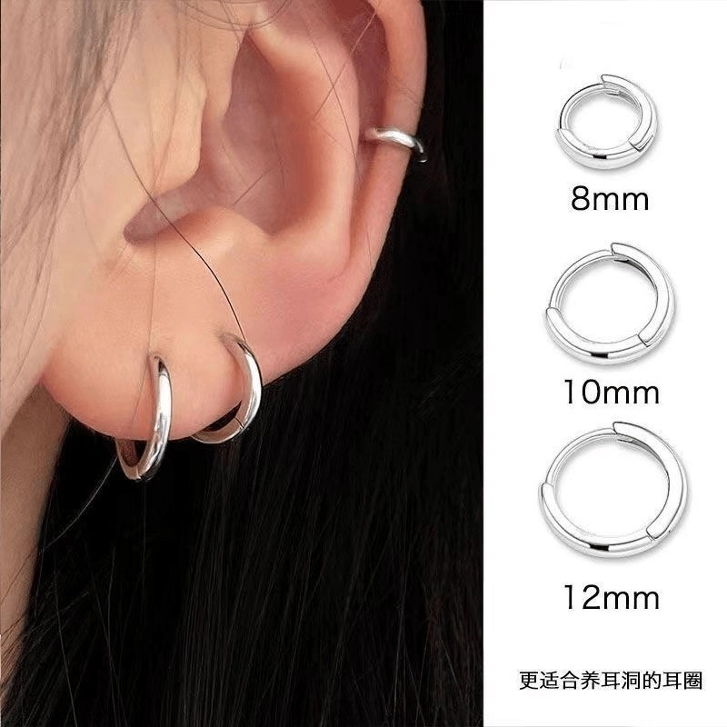 Серьги, сережные кольца, гвозди из ушной кости, проколотые уши, ниша, высококлассный сенсорный круг, круглые пряжки для ушей, серьги, серьга, женщина-гигант, привлекательная Изображение 1