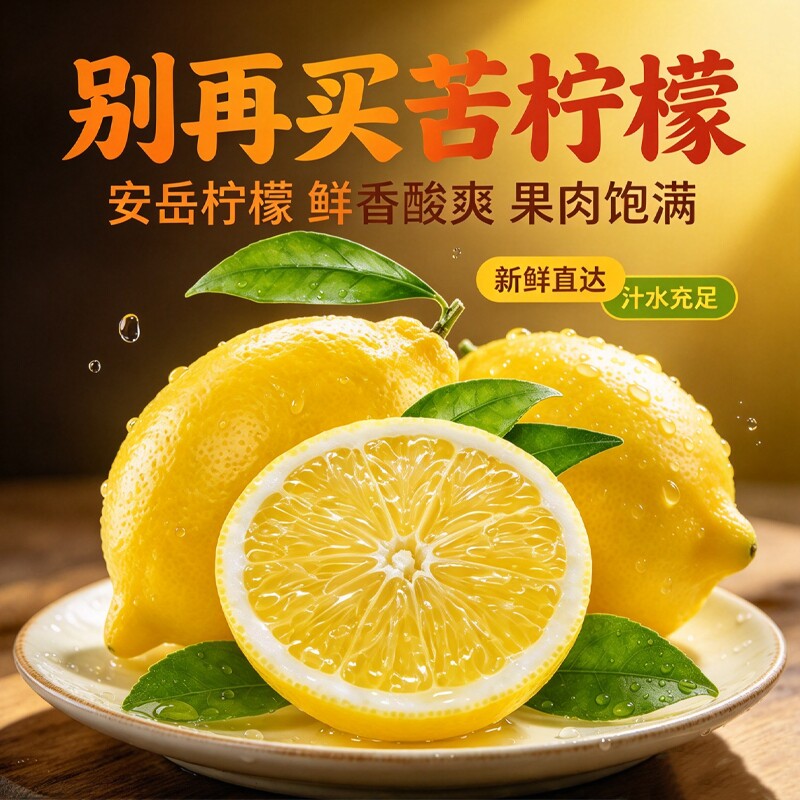 安岳黄柠檬新鲜柠檬鲜果一级海南小青柠绿柠檬水果香水商品保存