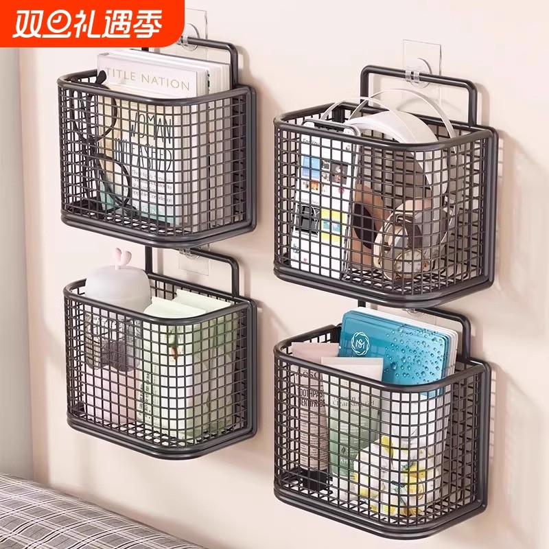 卫生间梳子置物架洗漱台壁挂式免打孔剃须刀牙刷牙膏收纳桶开学