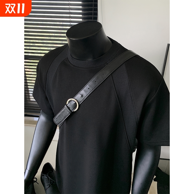 重磅美式正肩圆领短袖T恤