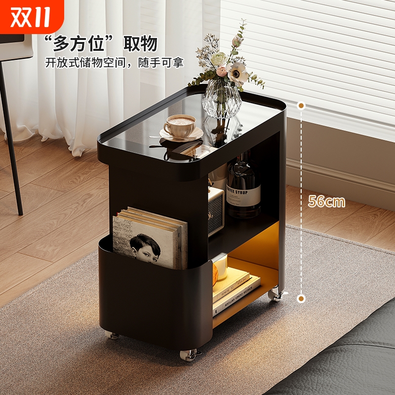 客厅沙发边几可移动创意小推车茶几侧边柜迷你桌子置物架简约现代