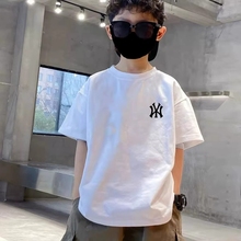 男童t恤短袖2025新款夏季纯棉白色儿童洋气痞帅潮牌T大童短袖体恤