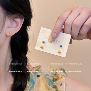 彩色生物陶瓷养耳钉简约甜美可爱陶瓷耳钉女耳饰睡觉免摘全瓷耳棒