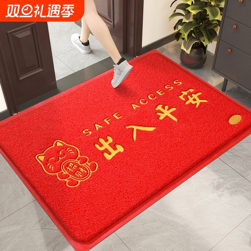 进门地垫大门口丝圈脚垫入户门垫家用出入平安垫子进户门玄关地毯
