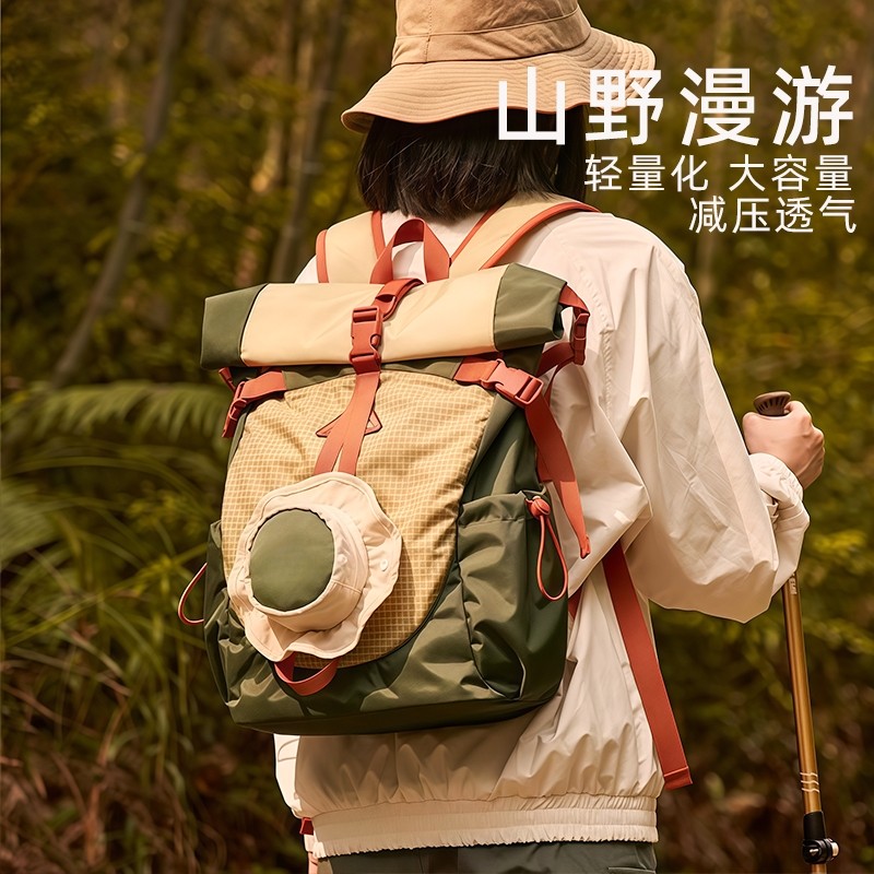 户外登山包大容量轻量化短途旅行包女徒步运动双肩包男高颜值斜挎