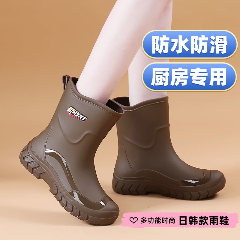 2026新款雨鞋女款时尚外穿雨靴工作防滑胶鞋洗车厨房工作露营水鞋图片