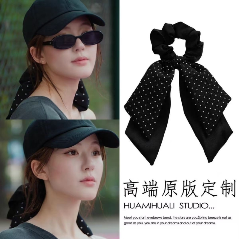 赵露思许妍同款发圈女2025新款高级感洋气时尚发绳头花发饰飘带