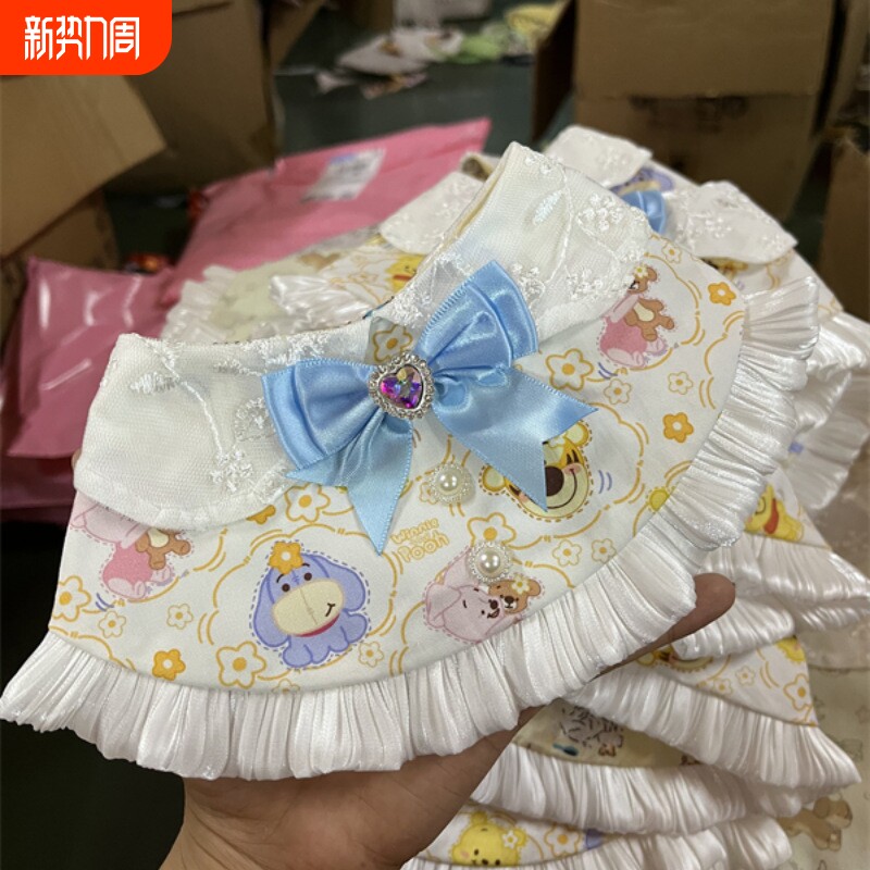 宠物口水巾猫狗围兜甜美风围嘴布偶比熊拍照道具口水鸡领结装饰