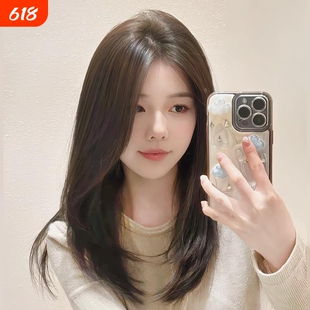 初恋假发全头套女前额蕾丝减龄锁骨发仿真人整顶刘海高层自然发型
