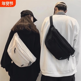 无品牌/无注册商标斜挎休闲包男士大容量胸包男女防水潮牌背包