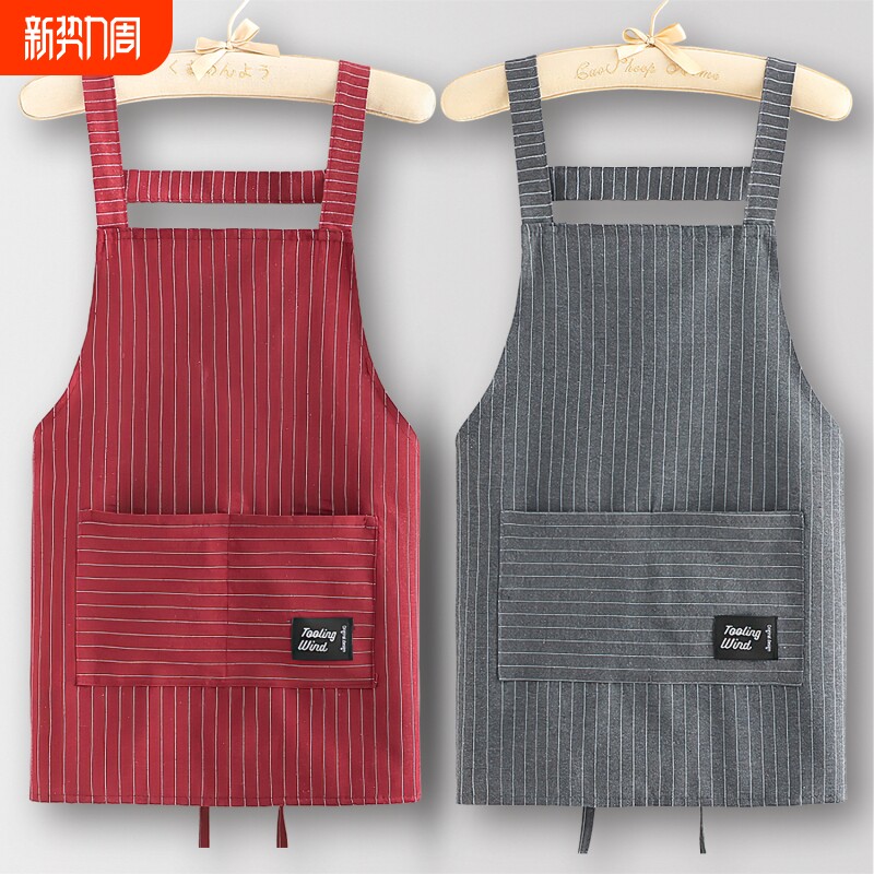 炒菜围裙厨房家用棉布做饭男工作服女餐饮上班专用高级感2025新款
