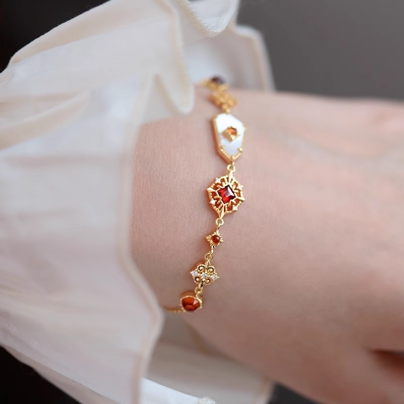 法式复古镶钻多宝滴胶手链时尚轻奢高级感宫廷风优雅温柔风手饰品