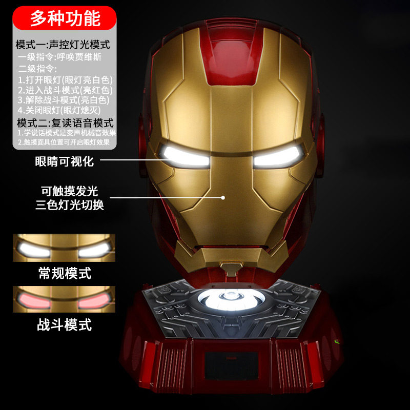 MK5 아이언맨 헬멧 음성 인식 개폐 자비스 변형 야광 마스크 후드 디럭스 버전  스파이더맨