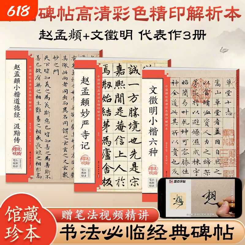 赵孟俯小楷道德经汲黯传赵孟頫妙严寺记文征明草堂十志毛笔楷书临摹字帖入门基础教程原贴书法中国碑帖高清彩色精印解析本墨点字帖