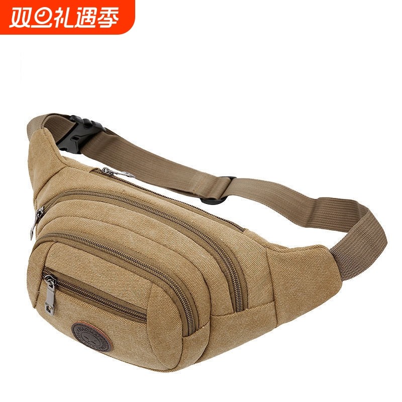 帆布腰包新款男女外出手机大容量包运动斜挎包休闲胸包单肩随身