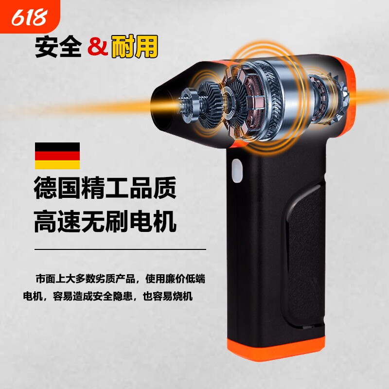 暴力风扇无刷电机迷你涡轮吹风机吹雪除尘户外手持露营木炭吹风枪