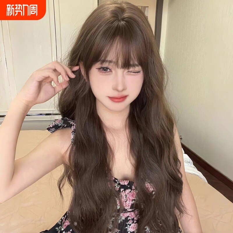假发女长发长卷发羊毛卷空气刘海甜美自然韩系大波浪lolita全头