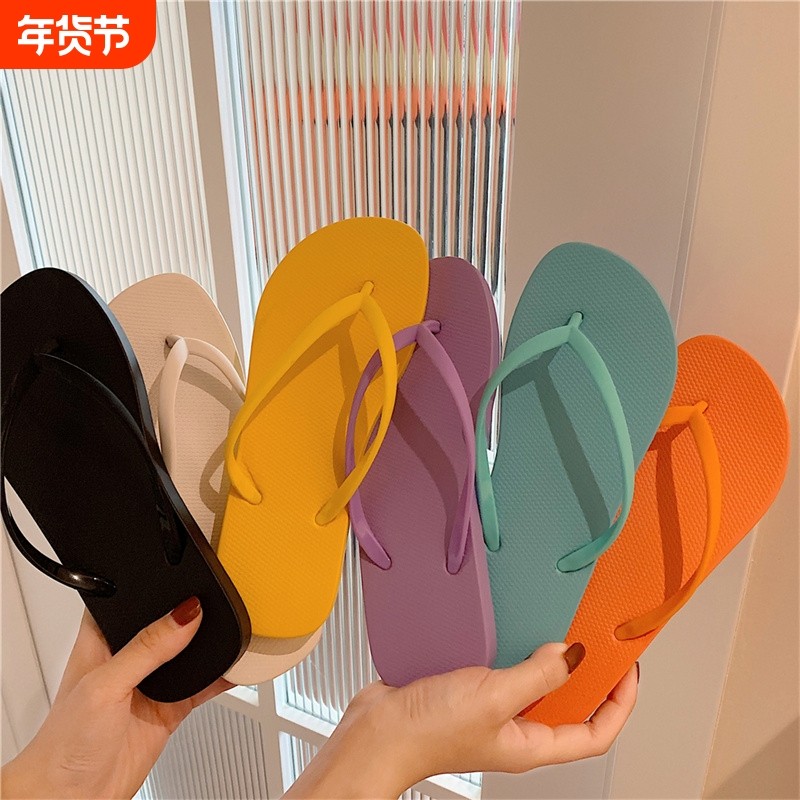 夹脚拖鞋人字拖女ins潮夏外穿软底沙滩防滑情侣夹板凉拖平底度假