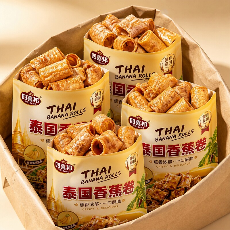泰国香蕉卷脆片网红零食办公室孕妇解馋小吃水果干休闲食品批发