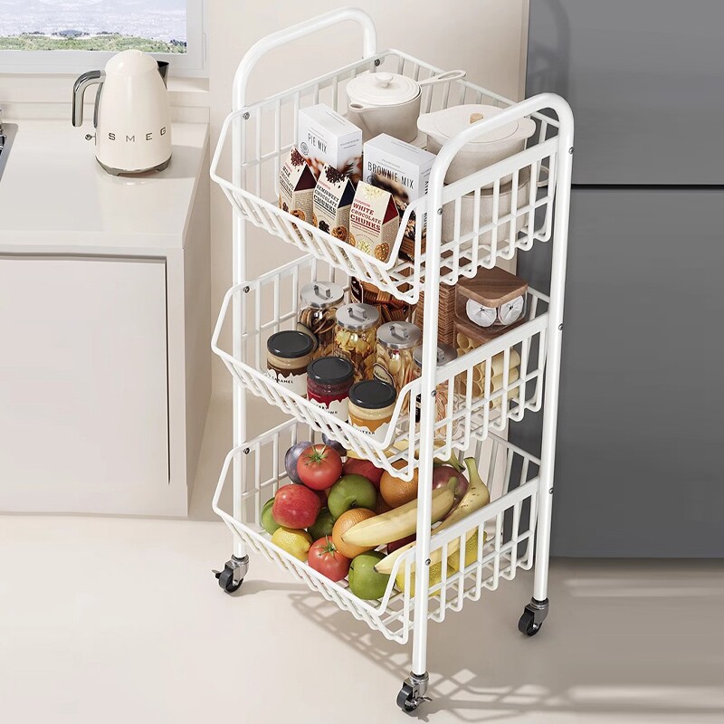 厨房菜篮子置物架落地多层家用收纳架水果蔬菜小推车多功能储物架