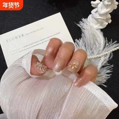 新年烟花款手工花朵穿戴甲